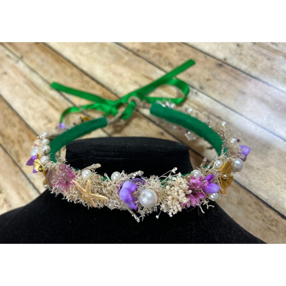 Eleina May & Co Mermaid Beach Halo Crown with Adjustable Ribbon Tie
